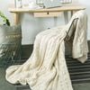 CottonMore 100% Handmade Super Soft Acrylic Knitted Blanket Bedspread Throw Rug Beige