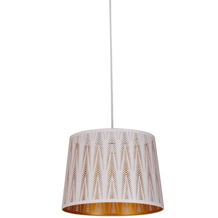 CLA Lighting Penshade Interior Slanted with Vector Pattern Laser Cut Pendant Light White