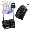 Advwin 3-in-1 Rolling Dance Bag with Instant Changing Design, 26-Inch Portable Garment Rack & USB Light Sparkling Black