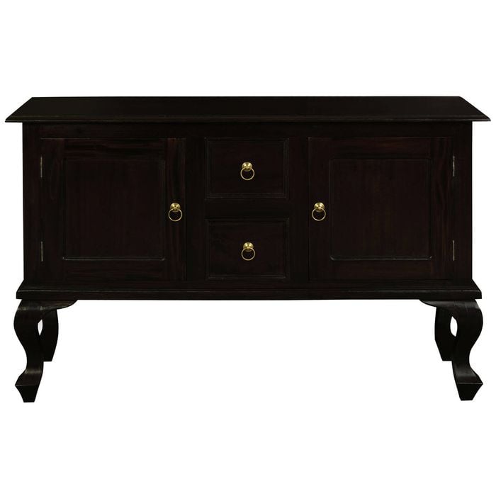 Queen Anne 2 Door 2 Drawer Sofa Table - Chocolate