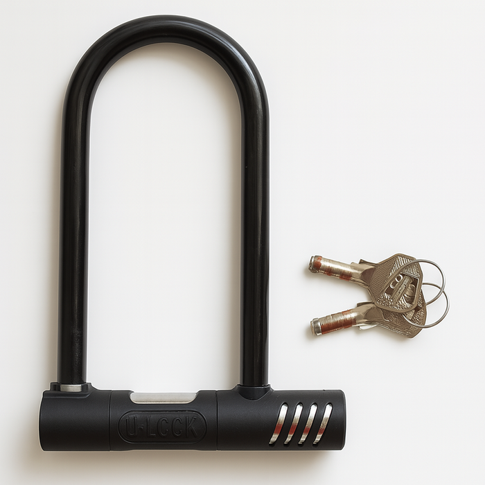 Bicycle Hardware U Lock Heavy Duty Keyed Bike Long Assorted Colours 13x20cm