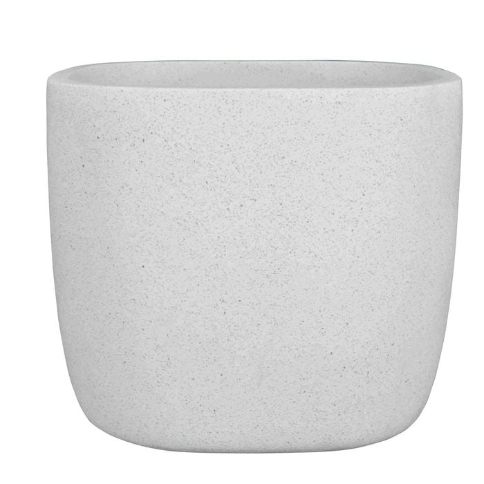 Northcote Pottery 50cm White Precinct Lite Terrazzo Look Square Pot