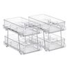 Artiss 2 Pack Clear Pull Out Cabinet Organiser 2 Tier Storage Drawers