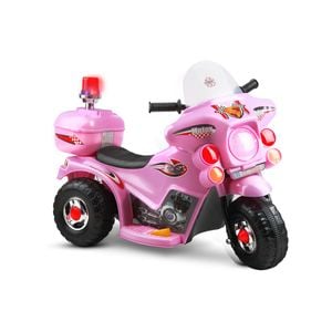 Kids Ride On Police Patrol Electric Motorbike Pink 6V