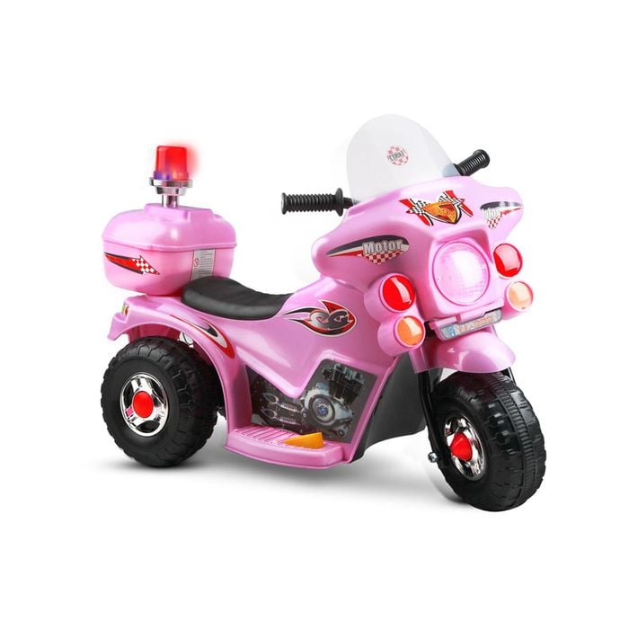 Kids Ride On Police Patrol Electric Motorbike Pink 6V