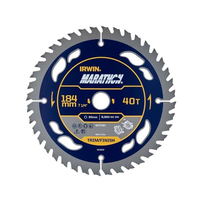 IRWIN 184mm 40T Marathon Circular Saw Blade