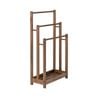 Costway Wooden Towel Rack 3-Tier Towel Holder w/Bottom Storage Shelf Coffee