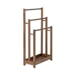 Costway Wooden Towel Rack 3-Tier Towel Holder w/Bottom Storage Shelf Coffee