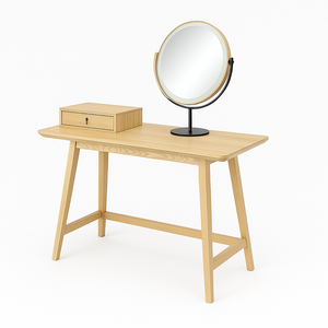 Epica dressing table with mirror and shelf included - Natural