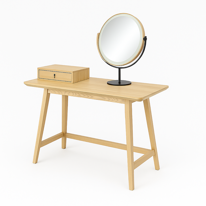 Epica dressing table with mirror and shelf included - Natural