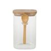 Glass Jar With Bamboo Lid And Spoon
