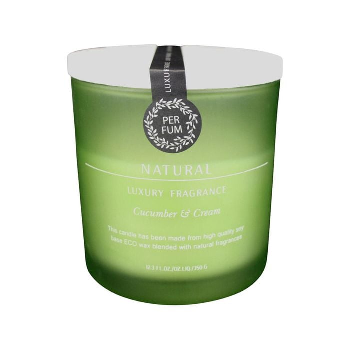 Glass/Wax 10.5cm Scented Tealight Candle Luxury Cucumber & Cream