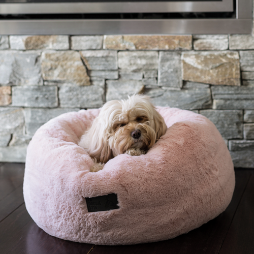 La Doggie Vita Pink Plush Dog Donut Bed Large Bunnings Australia