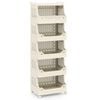 Costway 6-tier Rolling Laundry Basket Stackable Storage Cart W/hooks