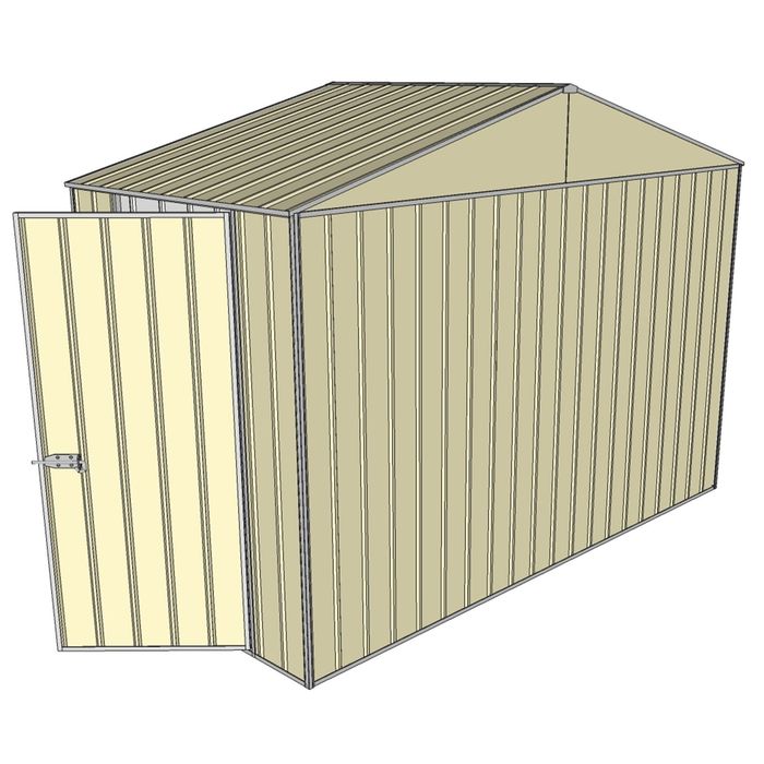 Build-a-Shed 3.0 x 1.5 x 2.3m Gable Single Hinged Side Door Shed - Cream