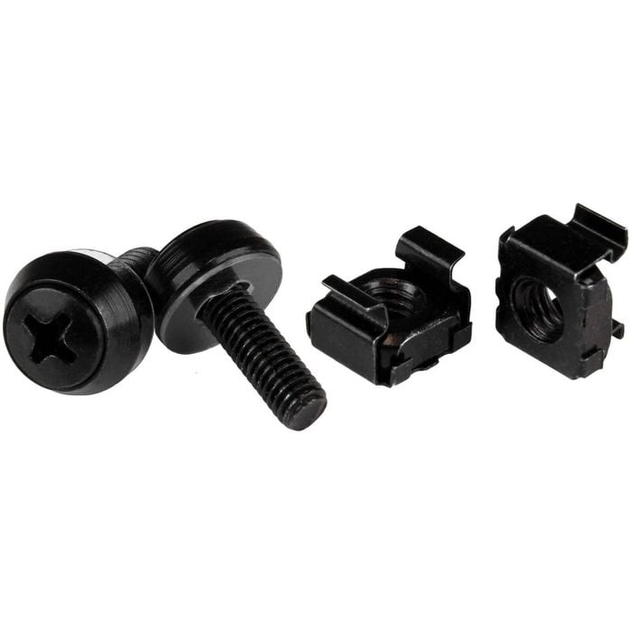StarTech.com M5 x 12mm - Screws and Cage Nuts - 100 Pack, Black - M5 Mounting Screws & Cage Nuts