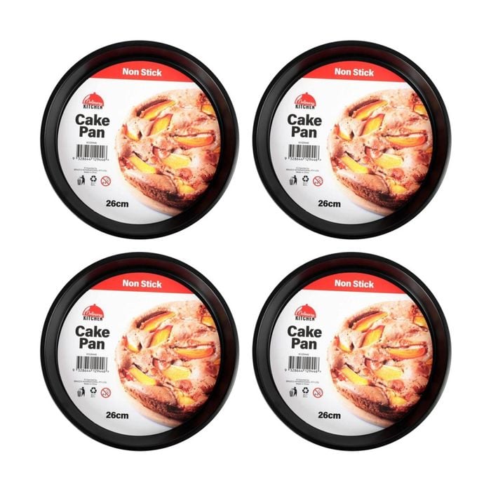 4PK Culinary Kitchen Non-Stick Round Cake Baking Pan Tray 25x25x3cm