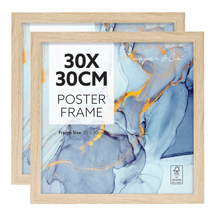 Cooper & Co. Set of 2 30x30cm Poster Photo Frames Natural