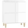 vidaXL Sideboard Buffet Storage Side Cabinet High Gloss White Composite Wood