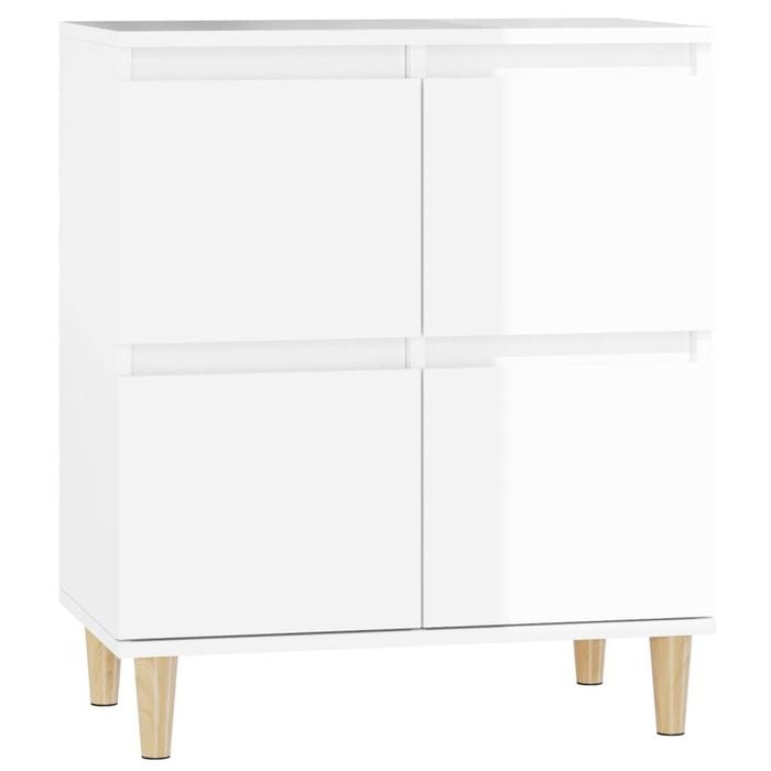 vidaXL Sideboard Buffet Storage Side Cabinet High Gloss White Composite Wood