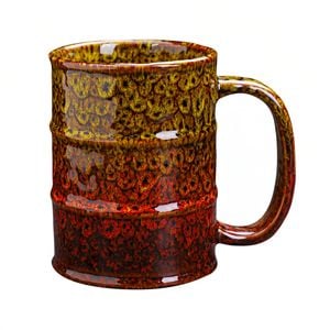 Catzon 20oz Ceramic Coffee Mugs Large Tea Cup For Office And Home-yellowred