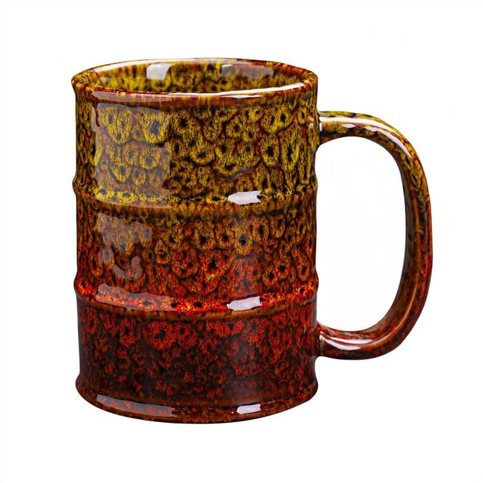 Catzon 20oz Ceramic Coffee Mugs Large Tea Cup For Office And Home-yellowred