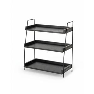 2 Tier Coffee Station Organizer for Countertop - Black