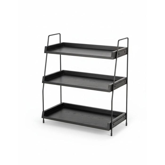 2 Tier Coffee Station Organizer for Countertop - Black