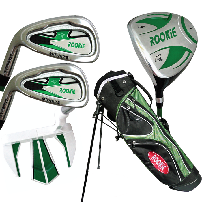 Rookie - Kids Golf Set LH - 5 Pce Green 7 to 10 YRS