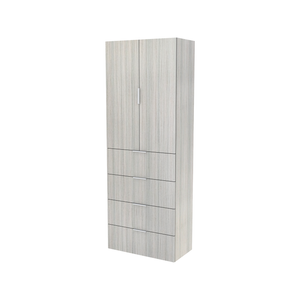 Lugna 2048 x 750 x 380mm Mist 3 Shelf 4 Drawers Double Door Storage Cabinet