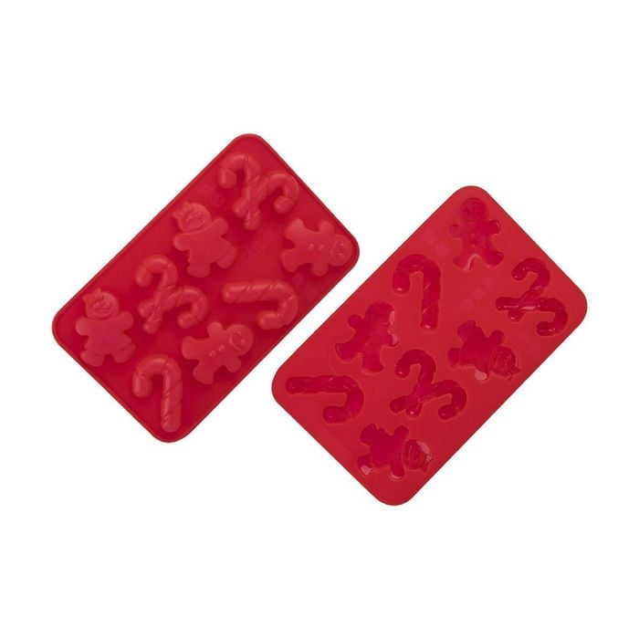 Daily Bake Silicone Chocolate Moulds Set 2 Gingerbread & Candy Cane