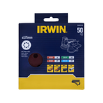IRWIN 125mm 8 Holes Quick Fit Mixed Random Orbital Sanding Discs - 50 Pack
