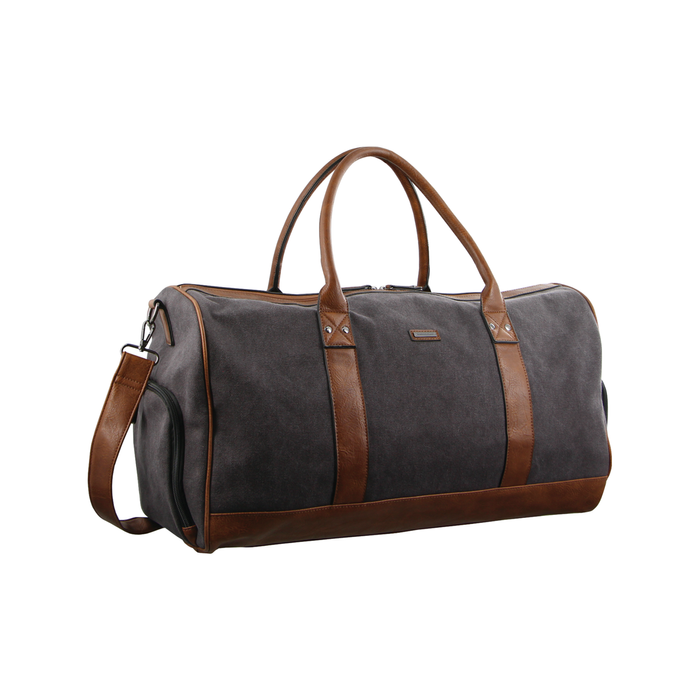 Pierre Cardin Black Canvas Travel Duffle Bag