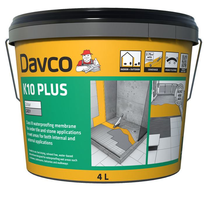 Davco 4L Grey K10 Plus Waterproofing Membrane