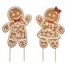 Click 58.5cm Multicolour Xmas Solar Gingerbread Girl and Boy Stake Lights