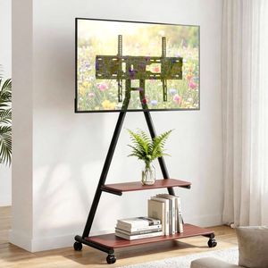 Artiss Mobile Tv Stand Rolling Cart Wheels 32-75" Heavy Duty 133kg Mount Bracket