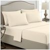 2x 2pc Grosvenor House Plain Dyed Bamboo Cotton Standard Pillowcase Ivory