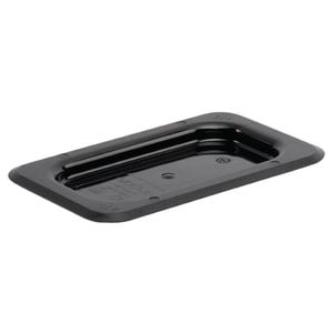 Vogue Gastronorm Tray Lid Polycarbonate 1/9 Size Black Commercial Kitchen Storage