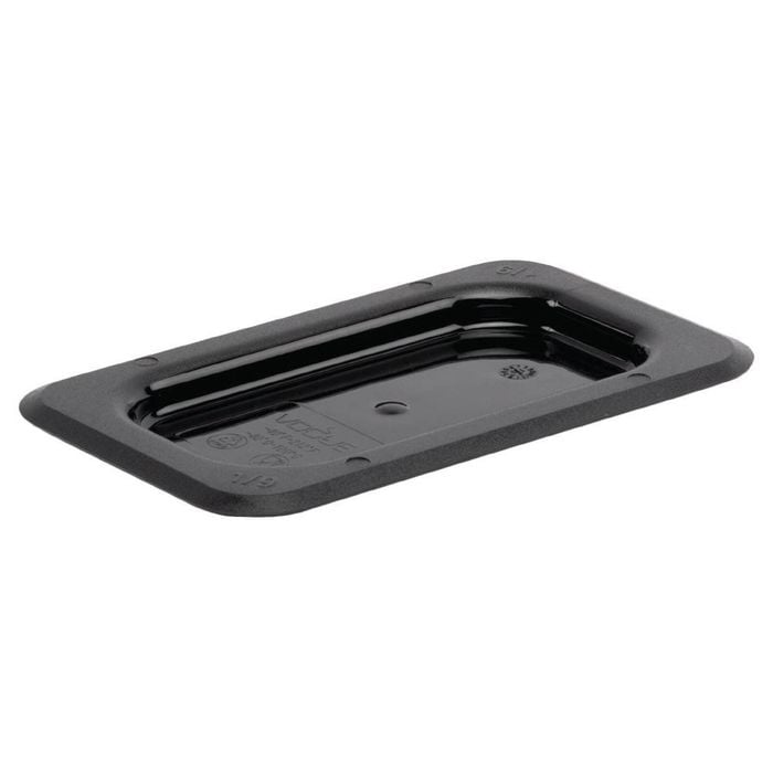 Vogue Gastronorm Tray Lid Polycarbonate 1/9 Size Black Commercial Kitchen Storage