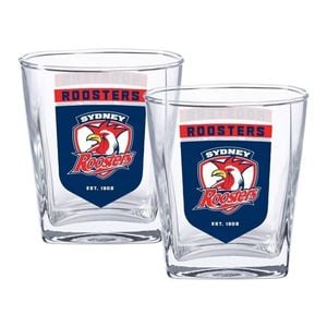 Nrl Spirit Glass Set - Sydney Roosters - 250ml Cup - Set Of Two