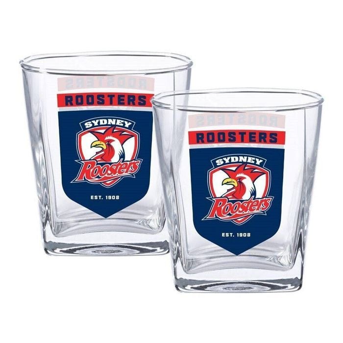 Nrl Spirit Glass Set - Sydney Roosters - 250ml Cup - Set Of Two