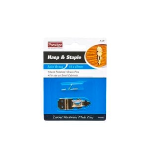 Prestige 15 x 47 x 0.5mm Decorative Brass Hasp and Staple