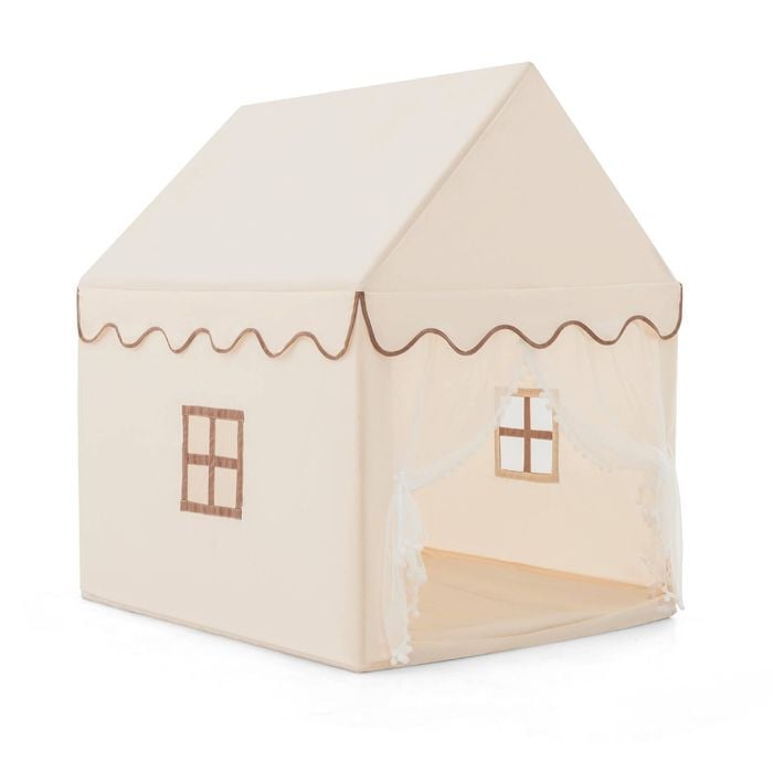 Costway Kids Indoor Outdoor Napping Play Tent W/washable Soft Mat Coffee
