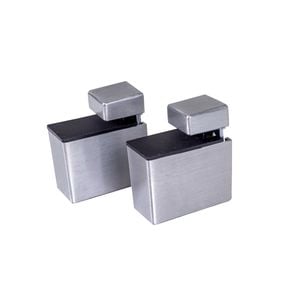 Flexi Storage Decorative Shelving Aluminium Rectangle Shelf Clip - 2 Pack - Aluminium