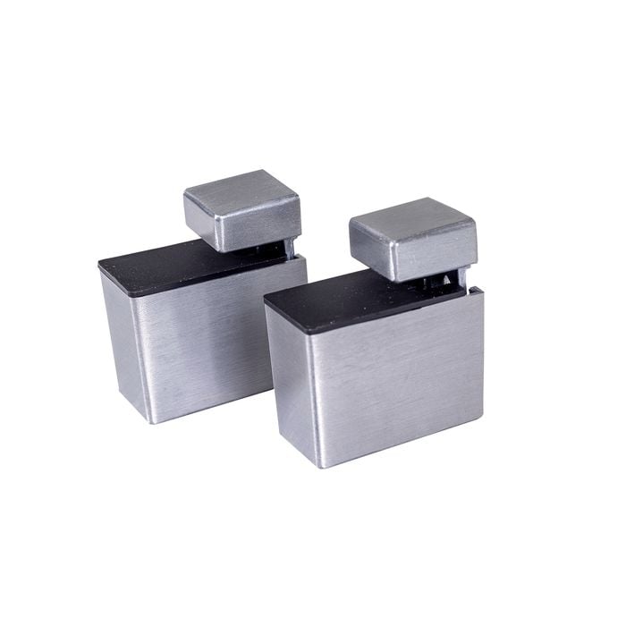 Flexi Storage Decorative Shelving Aluminium Rectangle Shelf Clip - 2 Pack - Aluminium
