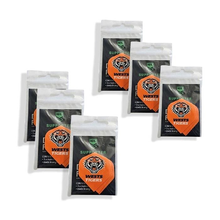 6x 3pc NRL Dart Flights Wests Tigers Spirit Team Metronic Pack England Made
