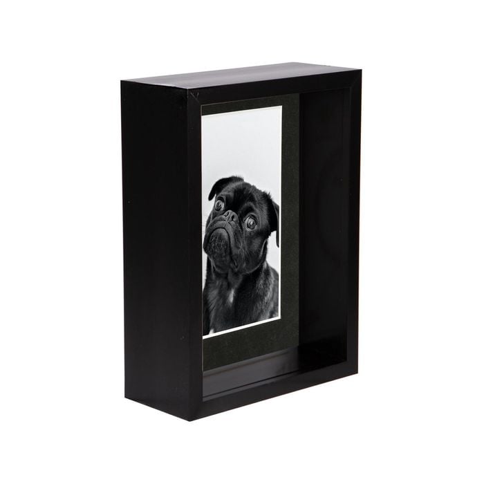 Nicola Spring 5" x 7" Black 3D Deep Box Photo Frame - 4" x 6" Mount