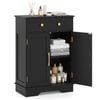 Costway Storage Cabinet Adjustable Buffet Sideboard Coffee Bar Cabinet Black