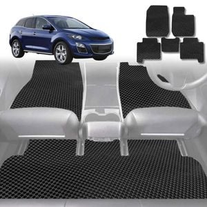 6D Diamond Car Floor Mats for Mazda CX-7 2006-2012-Full Set-Black-Outback GT