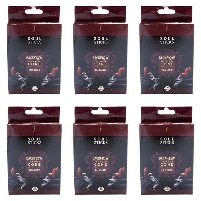 6x 10pc Wild Scents Soul Sticks Backflow Incense Cones Fragrance Palo Santo